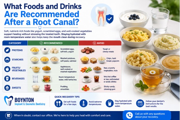 Den10 What Foods and Drinks Are Recommended After a Root Canal?